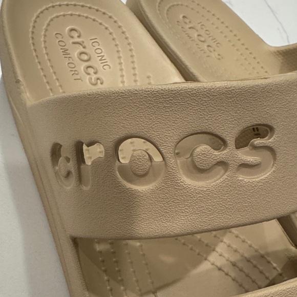 CROCS Baya Platform Tan Slide Sandals - Picture 4 of 7